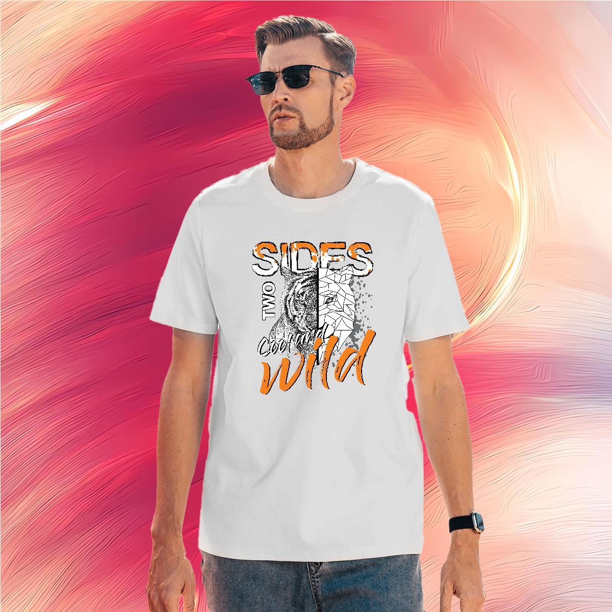 Men T Shirts 230g 100% Cotton tiger Hip Hop Street O-Neck Short Sleeve Cartoon Print Tshirts Fashion Design Cool Design Tees Shirts