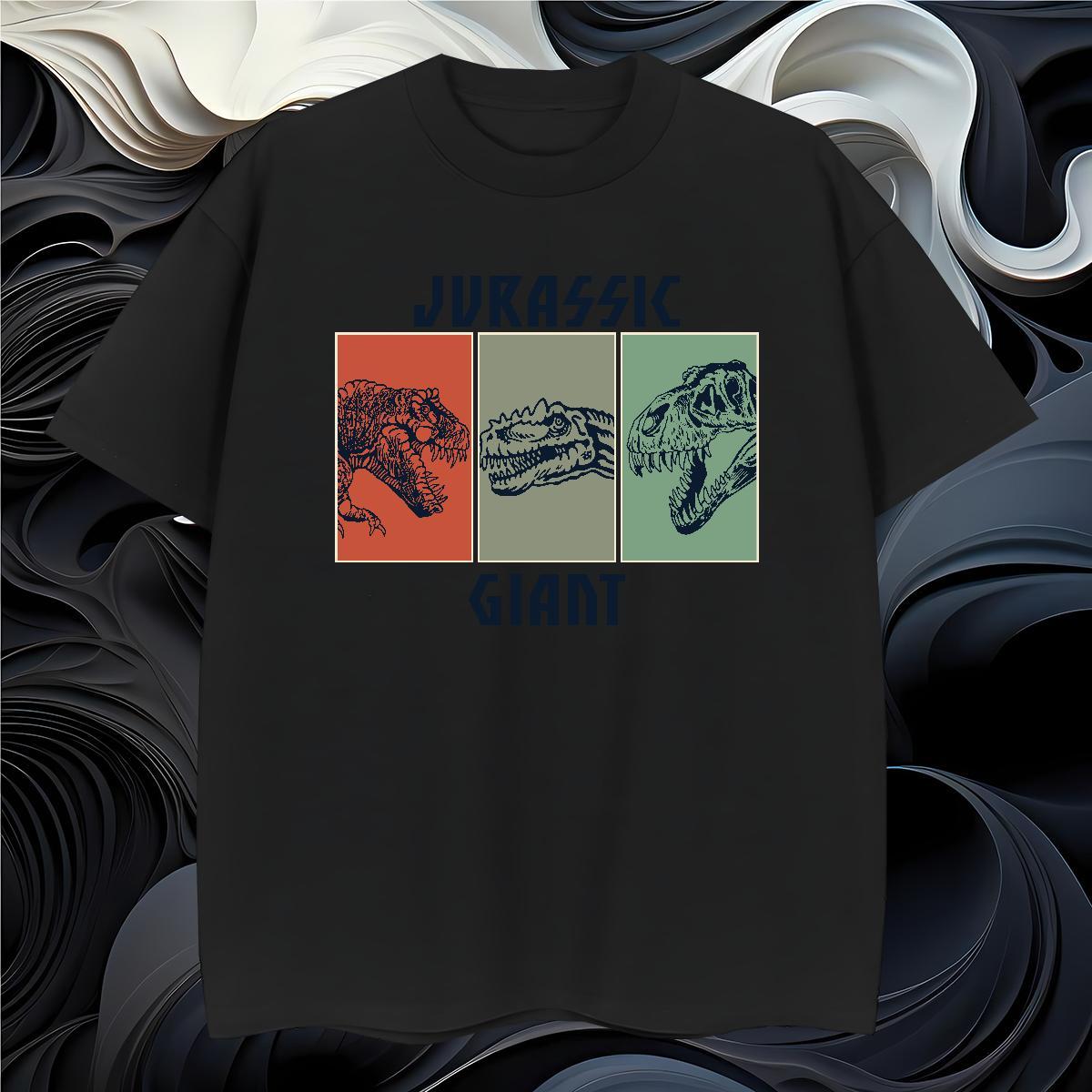DIY Man T Shirts 230g 100% Cotton dinosaur Casual Daily Wear Tee Shirt Breathable Soft Unisex Couples T Shirts Graphic