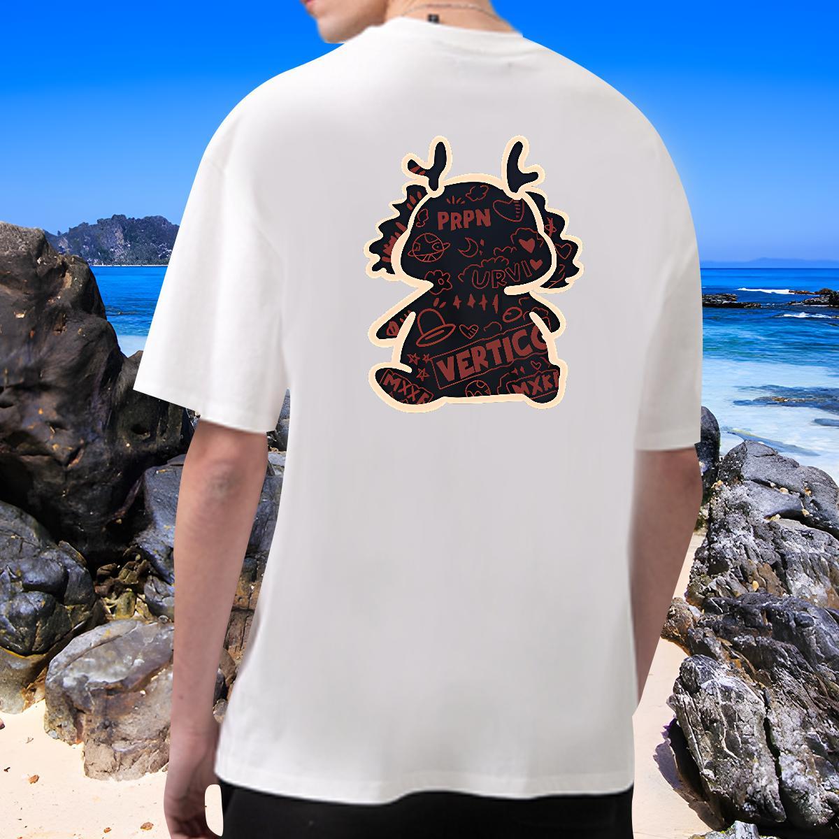 Classic Tshirt for Man Woman 230g Pure Cotton dinosaur T Shirts Men Hip Hop Breathable Soft Customized New Tops