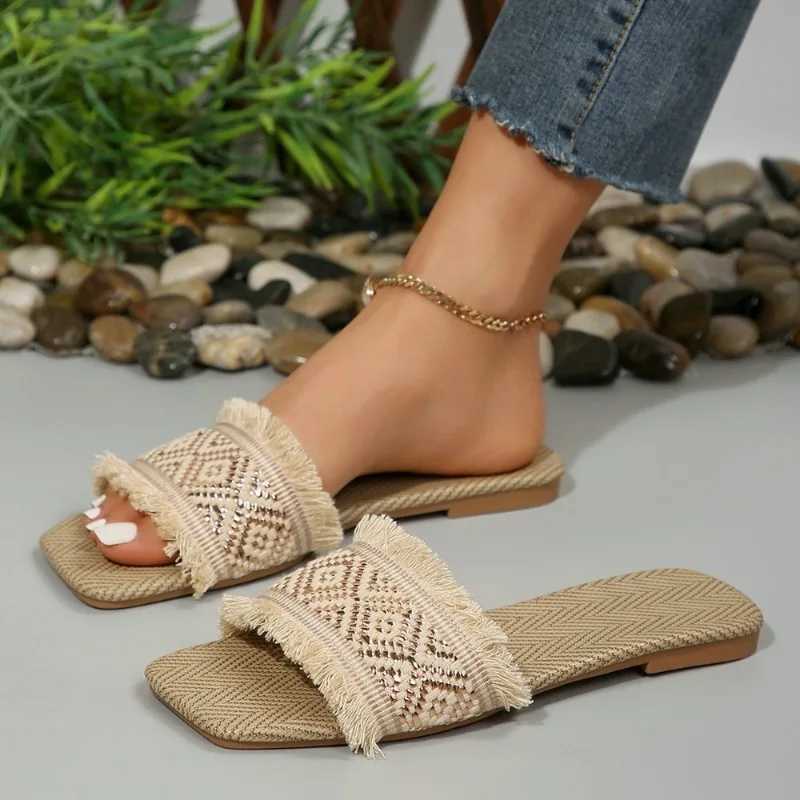 New Arrival Womens Summer Lawn Womens Leisure Slide Outdoor Espadrillle Flip Fashion Flat Womens Sandals and Large Slide T250108