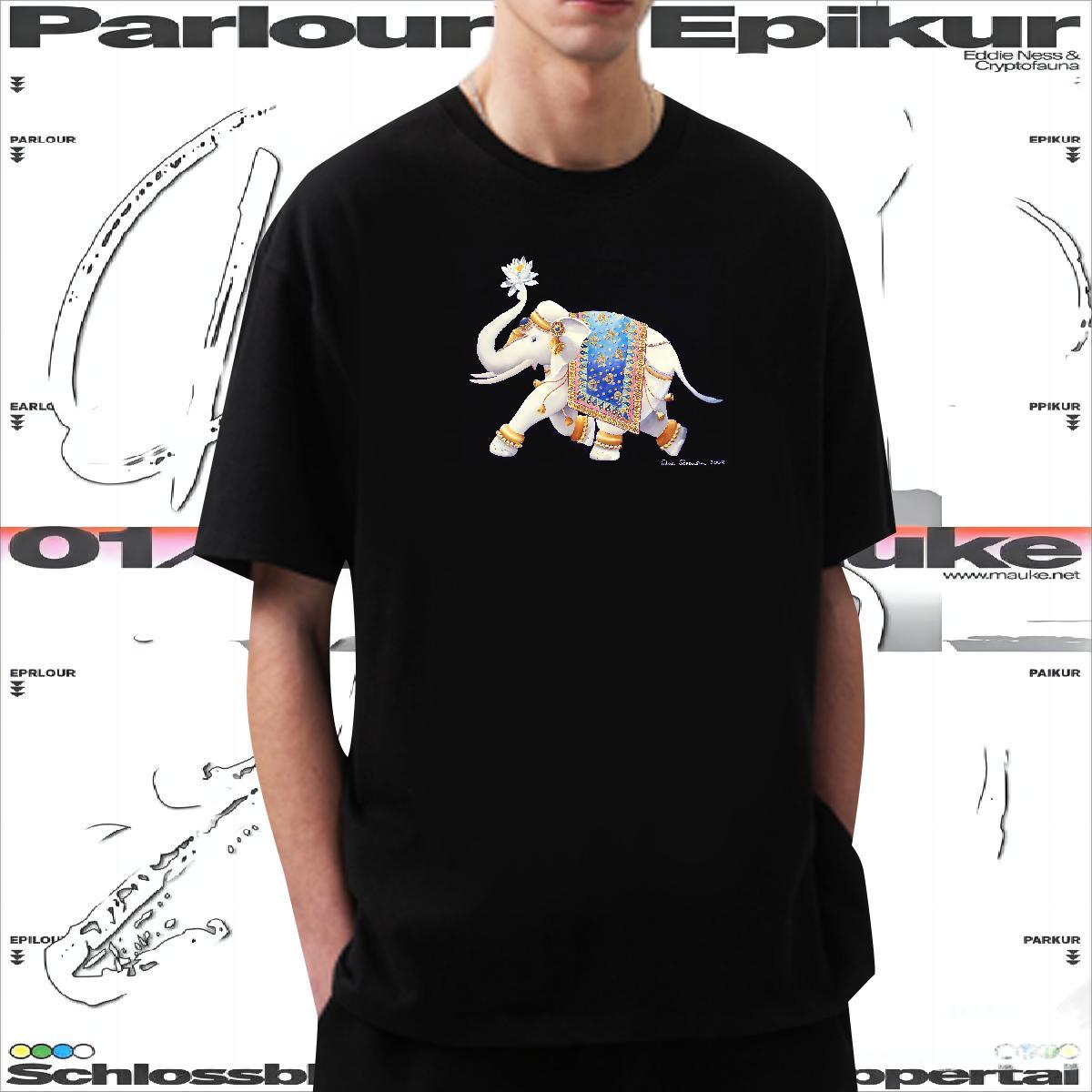 Casual New T-Shirts for Men 100% Cotton 230g elephant Street Tops Tees Breathable Soft Loose Tshirt for Man Woman Asian Size