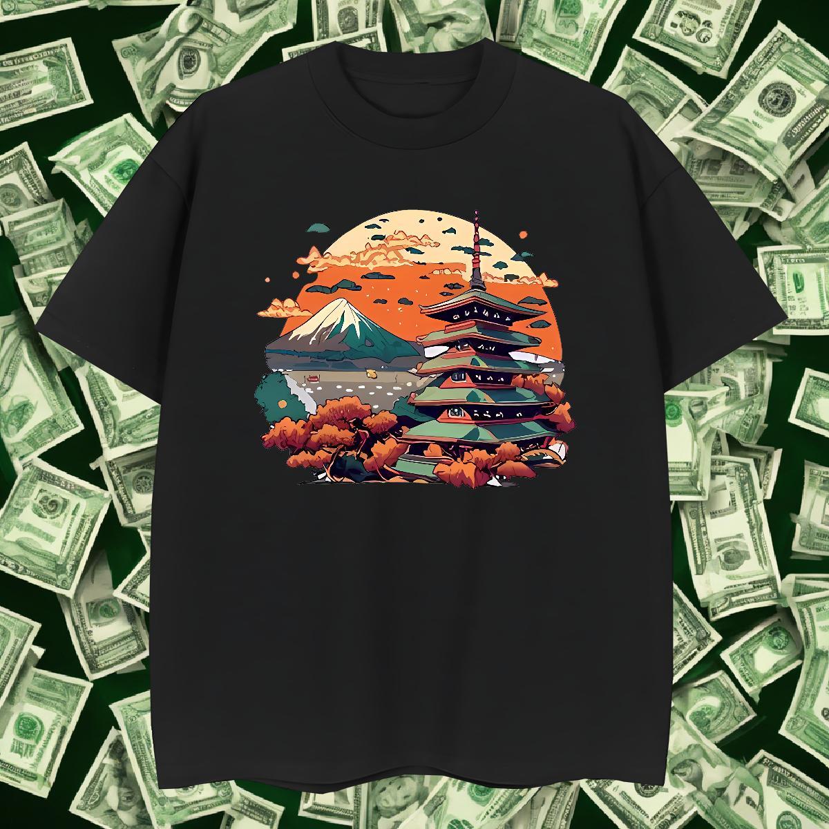 T-Shirts for Men 100% Cotton 230g Tower Outdoor Breathable Short Sleeve Oversized 4XL Men Tshirts Classic Casual Wholesale Tops Tees