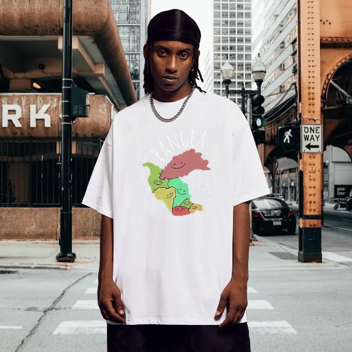 T Shirt For Man 230g 100% Cotton map Sports Casual Pure Cotton Custom Printing Couples T Shirts 2024 DIY Brand Clothings