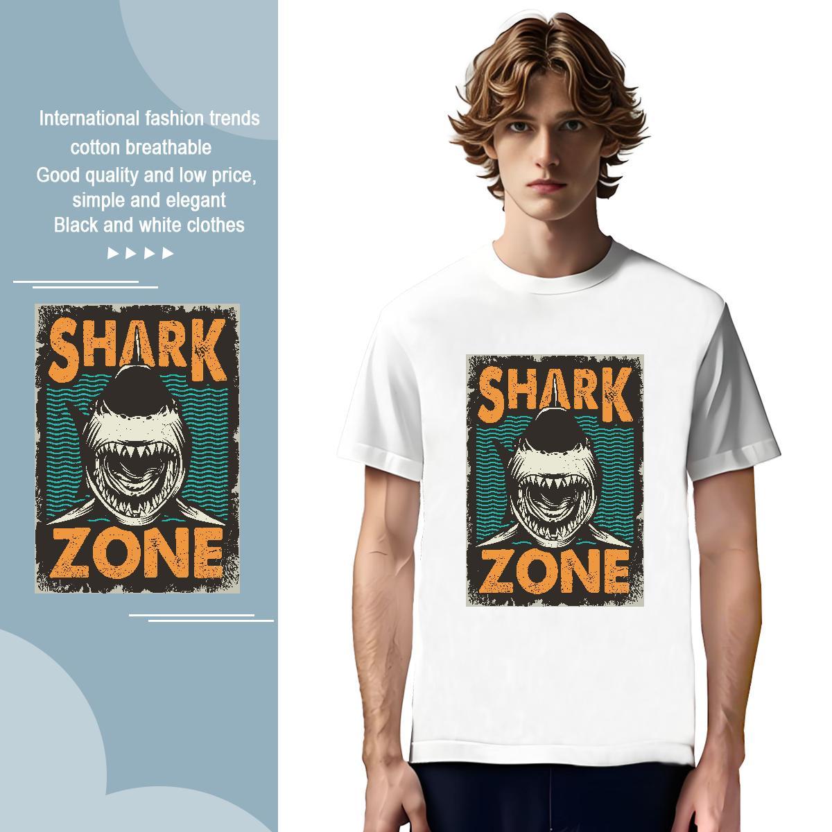 Designer Mens Tshirts 230g Pure Cotton fish T-Shirts for Men Street Wear Breathable Crew Neck Custom Anime Customized Tees Shirts