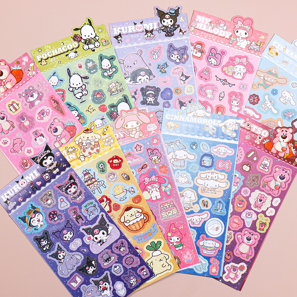 Guka Stickers Cartoon Account Material Children's Waterproof DIY Laser Decorative Stickers Wholesale