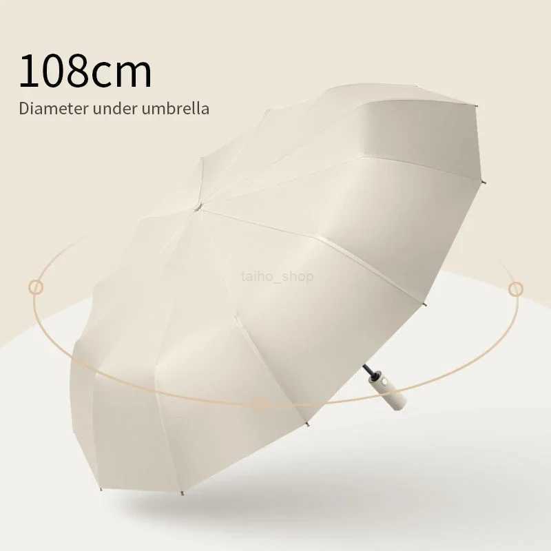 Big 12 Ribs Strong Umbrella Enlarge 108cm Diameter Automatic UV Parasol Wind And Rain Resistance BumbershootXJ240806