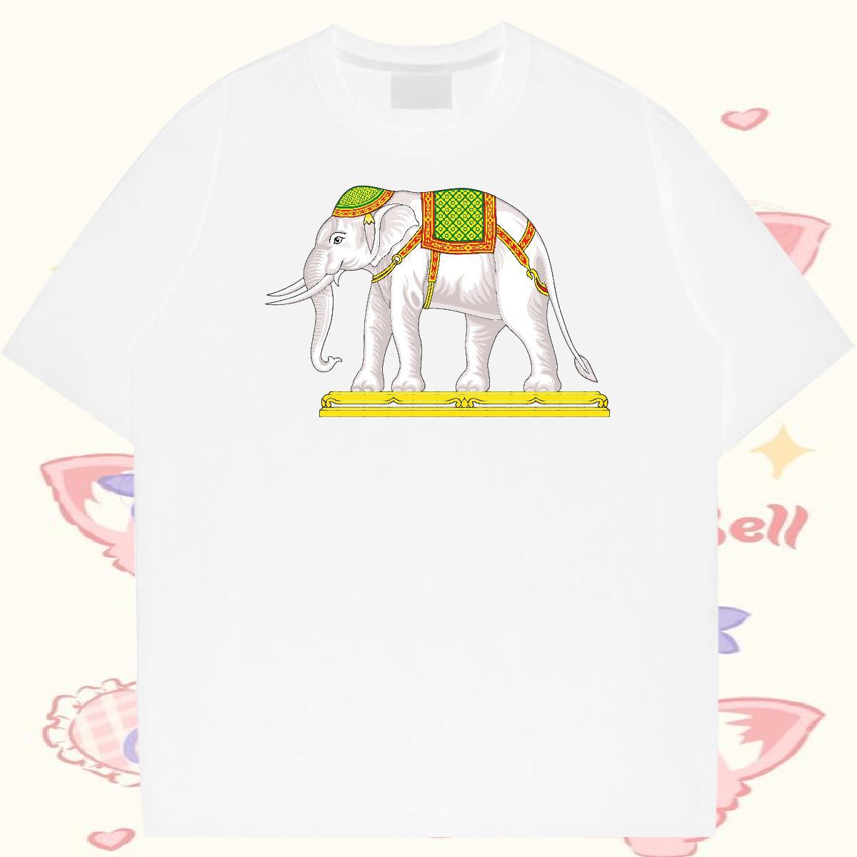 Stylist T-Shirts 230g 100% Cotton elephant Hip Hop Clothes O-Neck Short Sleeve Unisex Men Tshirts Oversized 4XL