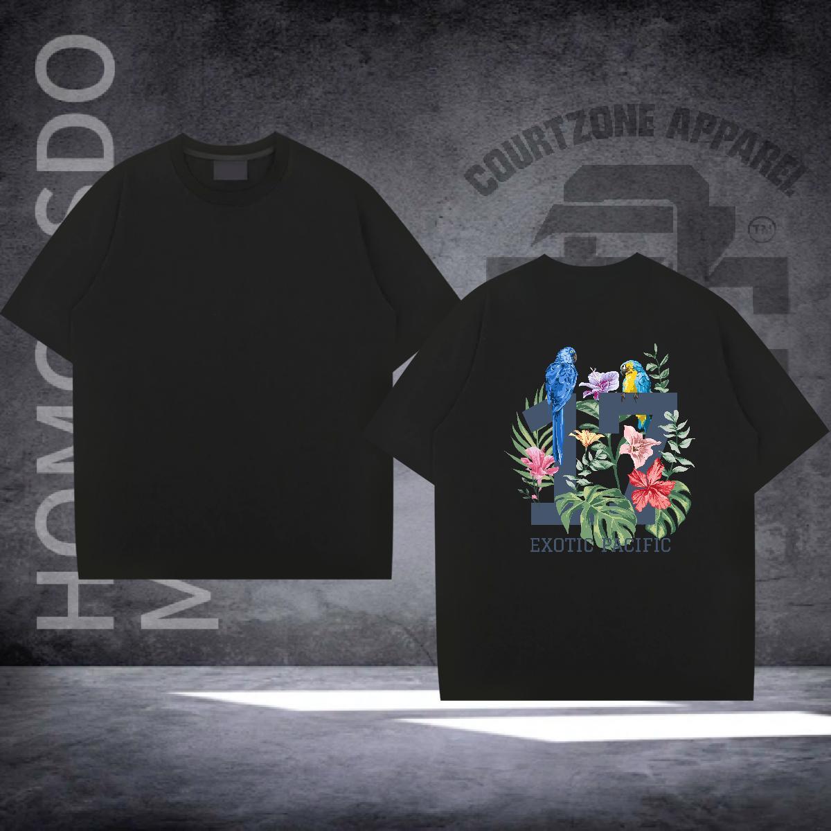 Customized Mens T Shirts 230g Cotton bird Anime Printing Street Tshirts Short Sleeve Soft Popular Mens Tshirts Customized Print