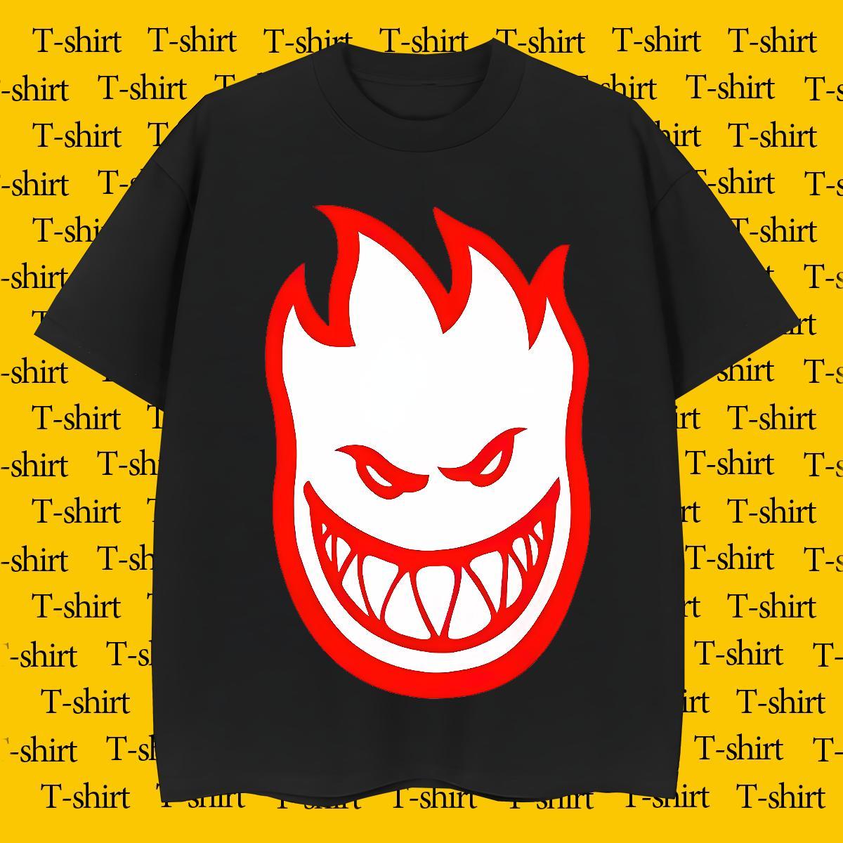 T-Shirts 230g Cotton halloween High Street Hip Hop Breathable Soft Anime Print Men Tops Tees Designer Fashion Cool Top Tees