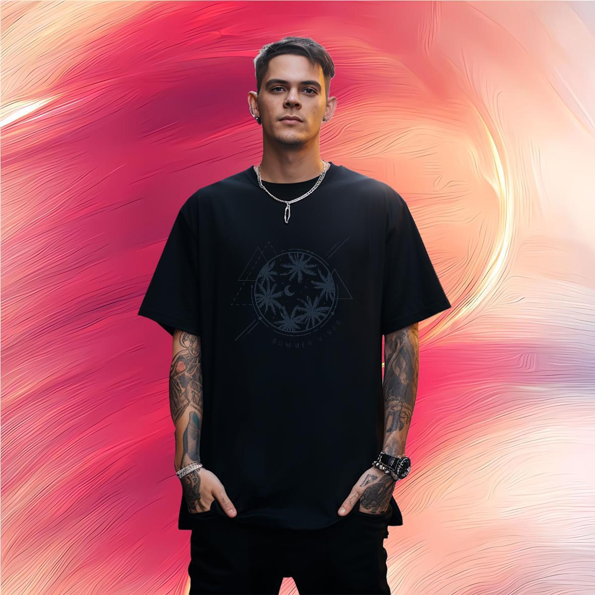 Man T Shirts 230g 100% Cotton tree Home Outdoor Crew Neck Cartoon Printing L-4XL Men Clothes T-Shirt Free Shipping Cool Top Tees