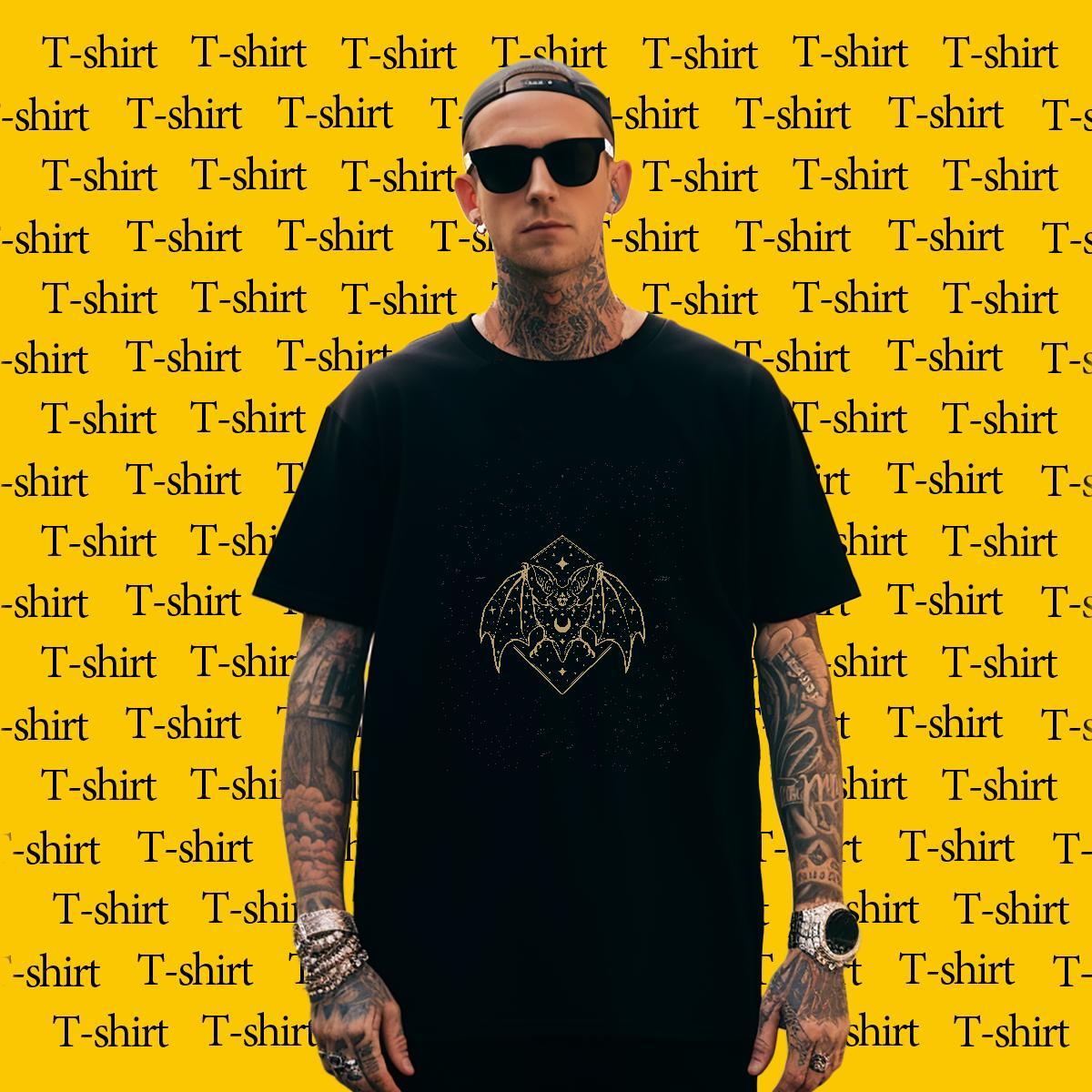 Man T Shirts 100% Cotton 230g bat Daily Outfit Pure Cotton Black White Men Clothes T-Shirt New Designer Comfortable Top Tees