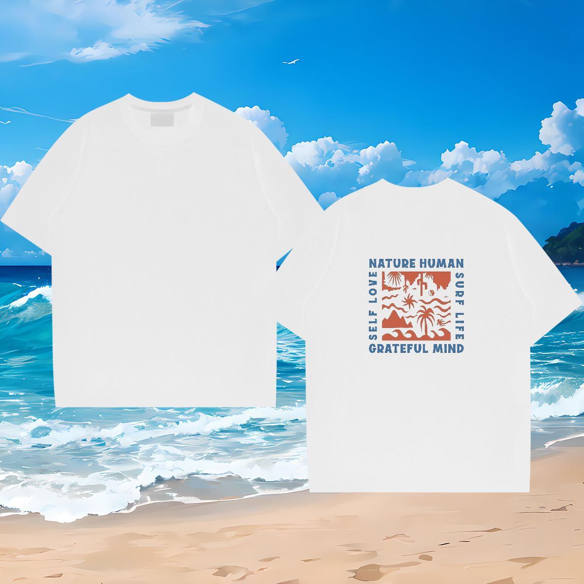 Classic Casual Mens T Shirts 230g 100% Cotton tree Sport Tee Shirt O Neck Short Sleeves Cool Design Men Tshirts Oversized 4XL