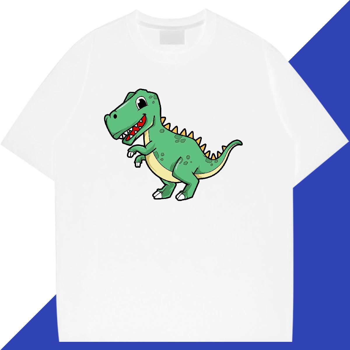 TOP Quality Mens Tshirts 230g Pure Cotton Daily Outfit dinosaur Custom Print Oversized Short Sleeve Soft Designer Fashion Mens T Shirts Clothes