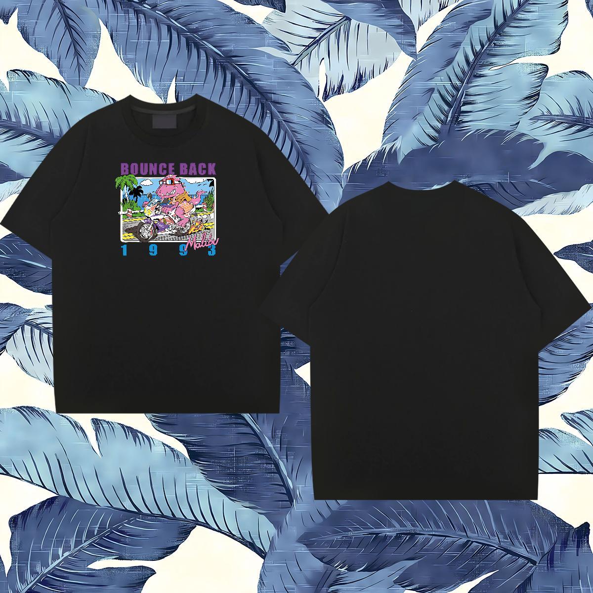DIY Customized Man T Shirts 230g 100% Cotton dinosaur High Street Hip Hop Tees Shirts Breathable Crew Neck Cool Design Men Clothes T-Shirt Floral Prin