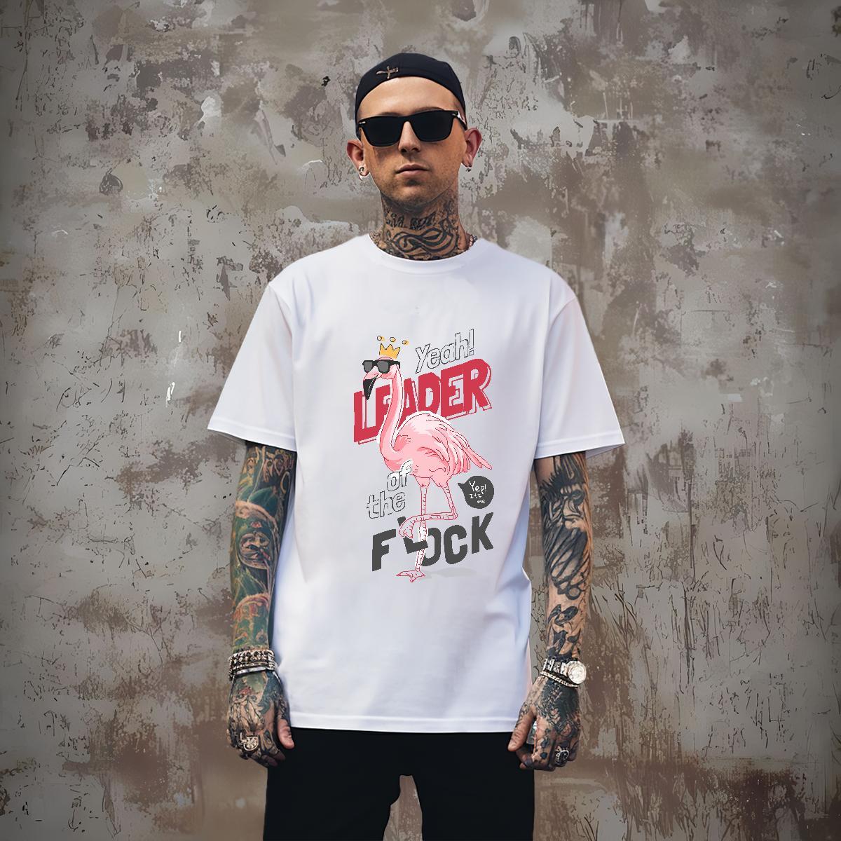 T Shirts Men 230g 100% Cotton bird Outdoor Breathable Crew Neck Floral Print Tshirt for Man Woman Brand Cool Polos