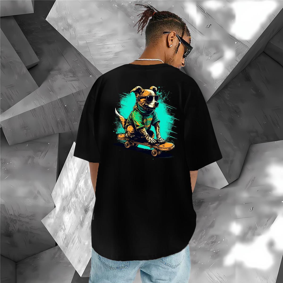 New Designer T-Shirts 230g Pure Cotton dog Daily Outfit Wear Breathable Short Sleeve Free Shipping Men Tees DIY Printed