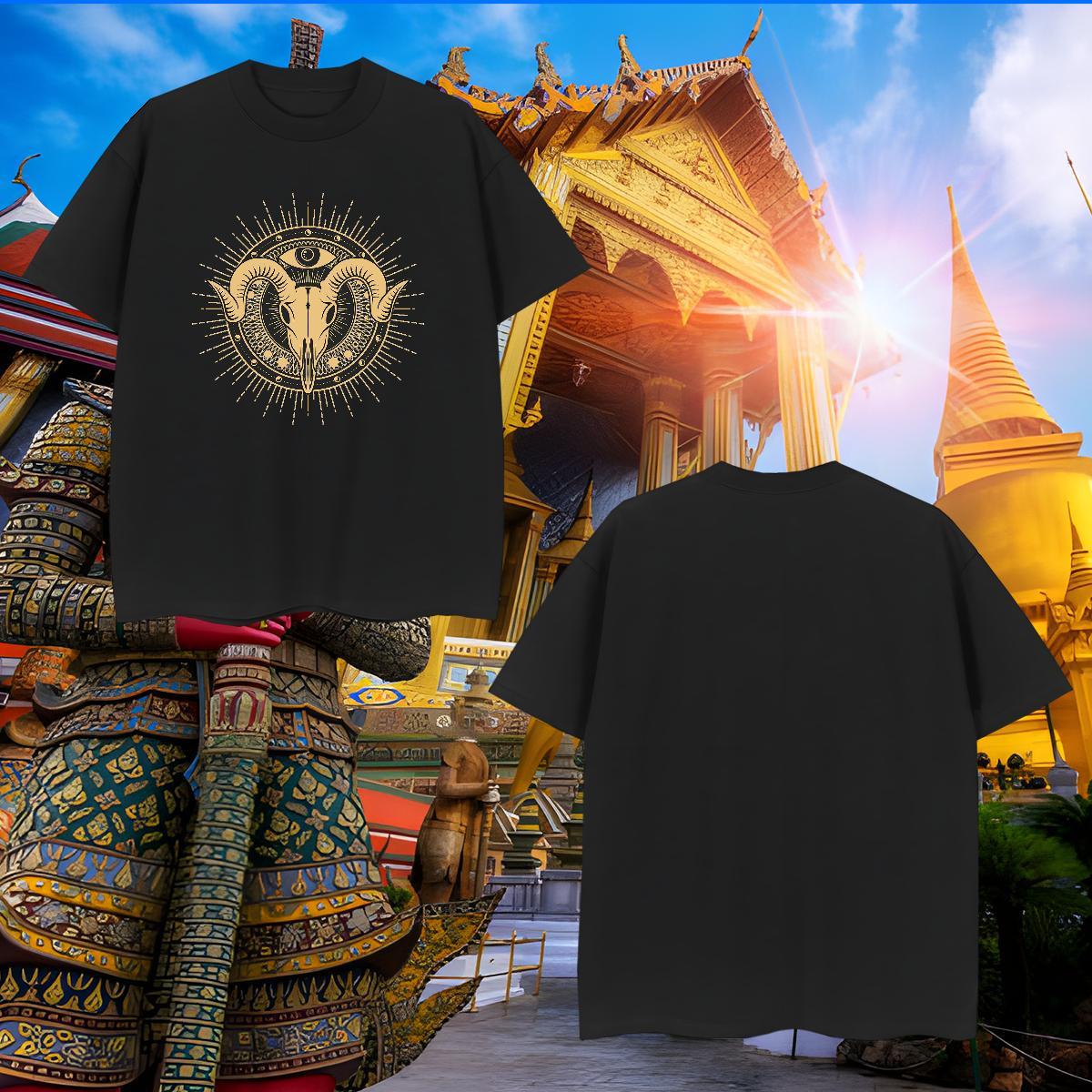 Unisex Men Tshirts 230g Pure Cotton sheep T Shirts Men Anime Printing Street Breathable Short Sleeve Plus Size Custom Fashion New Tops Shirt