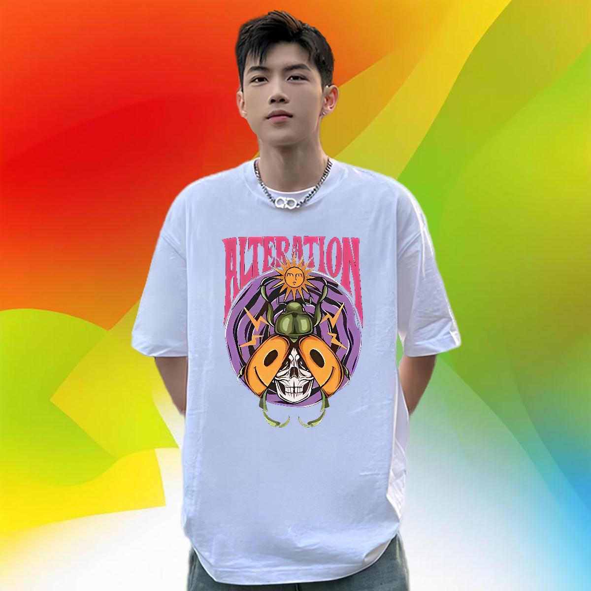 2024 New Mens T Shirts 100% Cotton 230g sun Casual Daily Wear Tee Shirt O Neck Short Sleeves Unisex Men Clothes T-Shirt Custom Printed