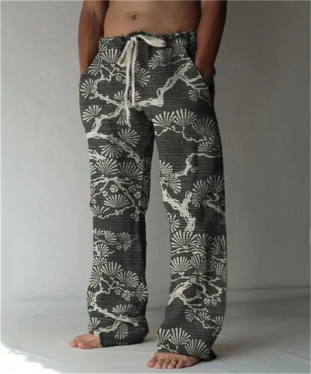 Mens cross-border foreign trade 3D digital printing lobster casual pants street fashion wide-leg pants mopping pants 240806