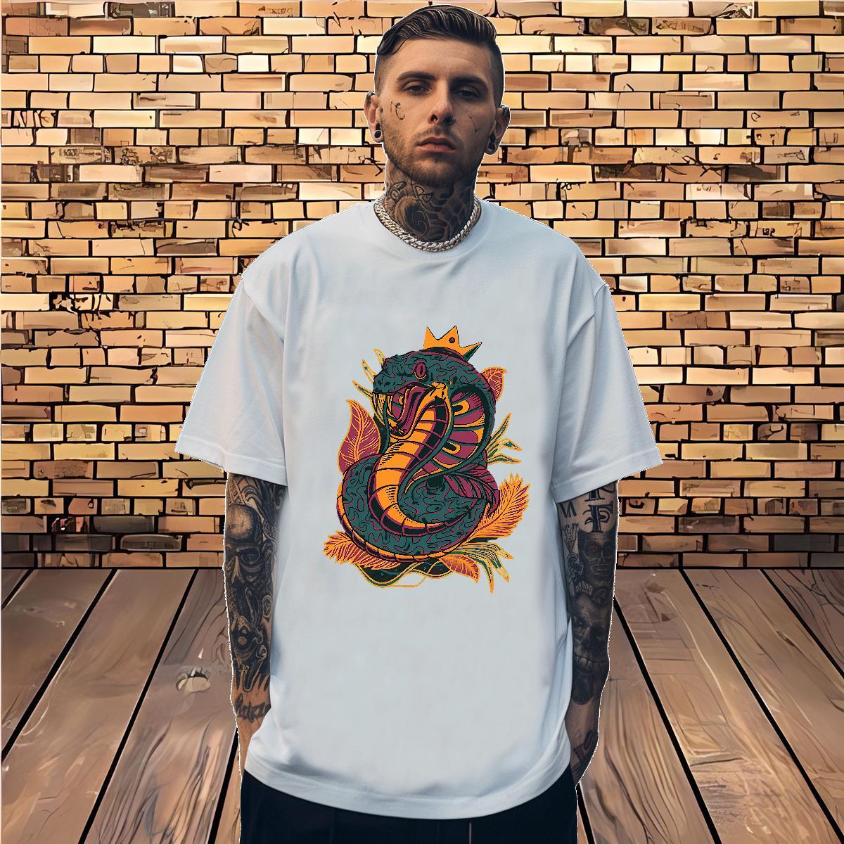 T Shirts Men 100% Cotton 230g angry Street wear Hip Hop Breathable Crew Neck White Plus Size Men Tshirts Designer Fashion Comfortable Top Tees