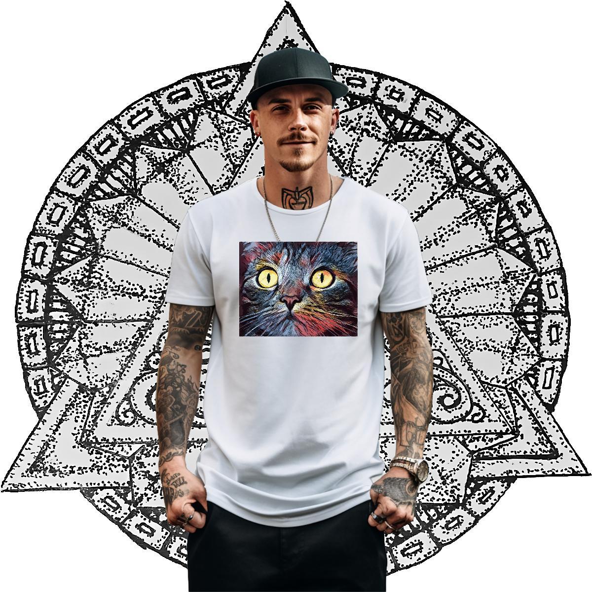 Free Shipping Men T Shirts 100% Cotton 230g cat Street wear Hip Hop Top Tees Breathable Crew Neck Classic Men Tees DIY Printed
