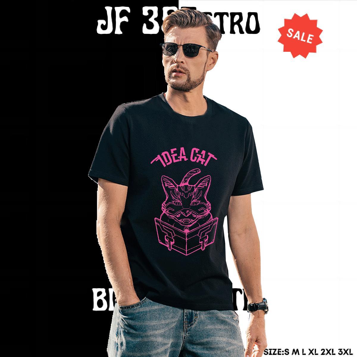 Cool Men Tees 230g Pure Cotton cat Man T Shirts Street Casual Crew Neck Breathable White Plus Size Fashion Tees Shirts