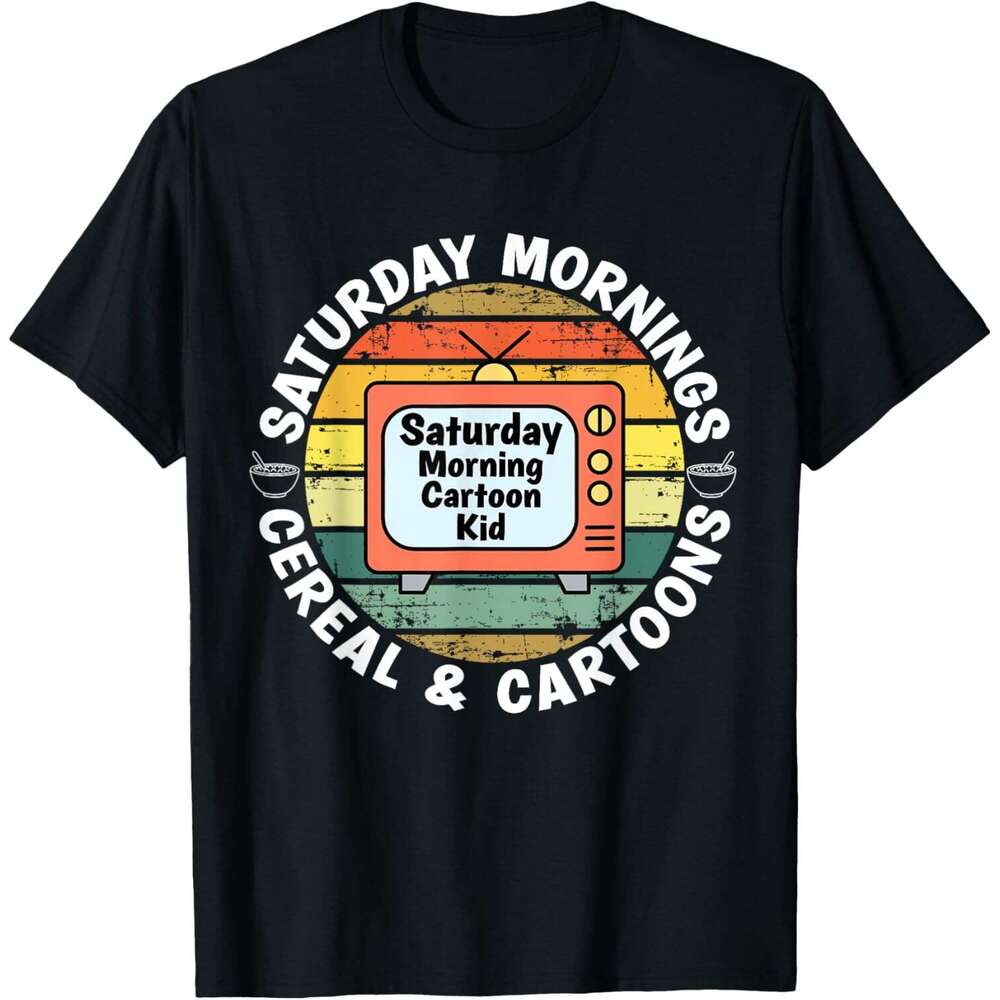 Tshirts Mens T shirt 70s 80s 90s Retro Kid Saturday Mornings Cereal And Cartoons TShirt shirts tshirt graphic tee Casual tops summer clothes Short sle