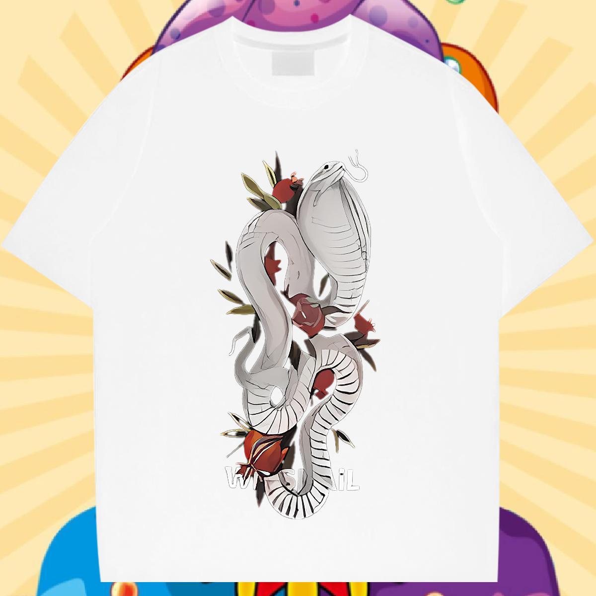 Custom T shirt 230g 100% Cotton snake Outdoor Tshirts Breathable Short Sleeve Wholesale Men Tops Tees Black Oversized