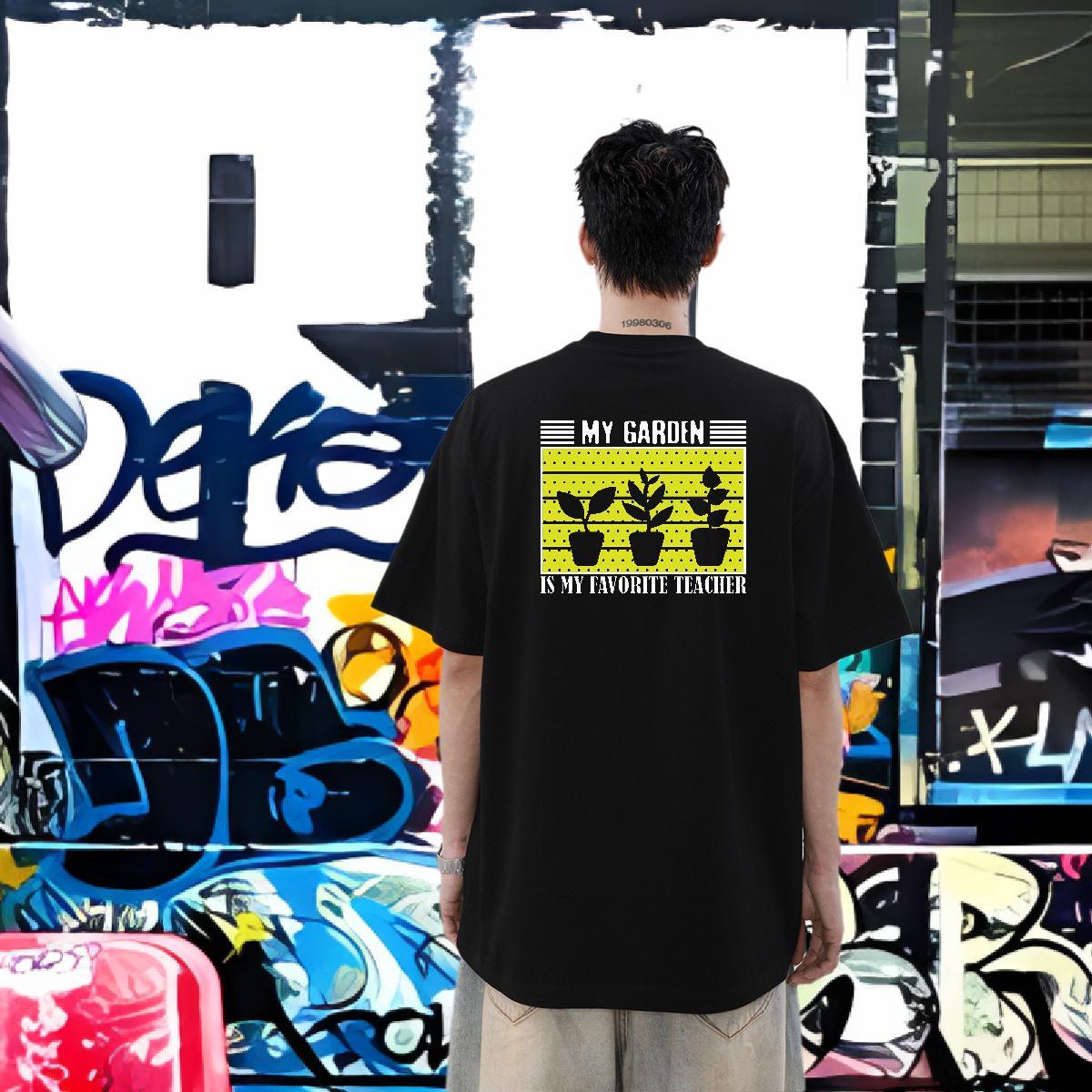 2024 Summer T-Shirts for Men 100% Cotton 230g tree High Street Hip Hop Polos O-Neck Short Sleeve Cool Design Mens Tshirts Custom Cartoon