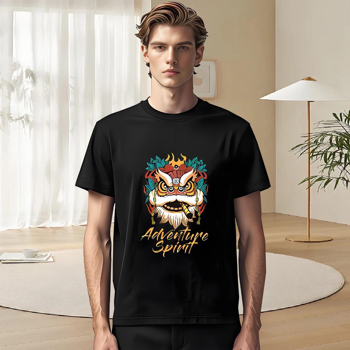 Unisex Men Tshirts 230g Cotton Street Casual DIY Printed O-Neck Short Sleeve Classic T shirt Tees