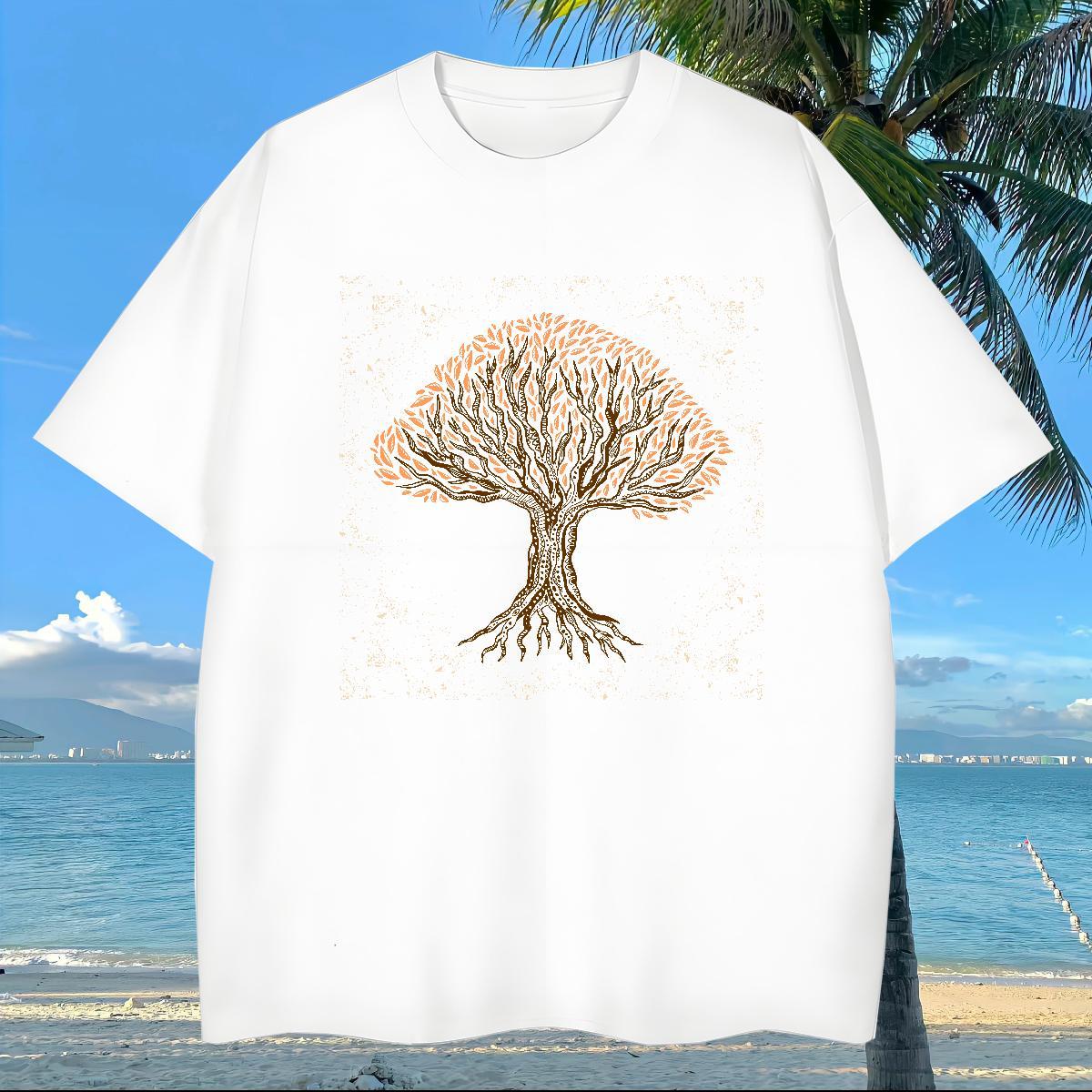 Factory Direct Mens T Shirts 100% Cotton 230g tree Casual Tee Shirt Breathable Loose Fit Tshirts Oversized