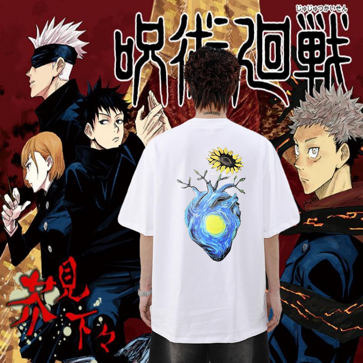 Fashion Casual T Shirts Men 230g 100% Cotton flower Home Outdoor Clothes Breathable Crew Neck Brand Men Tops Tees Custom Cartoon