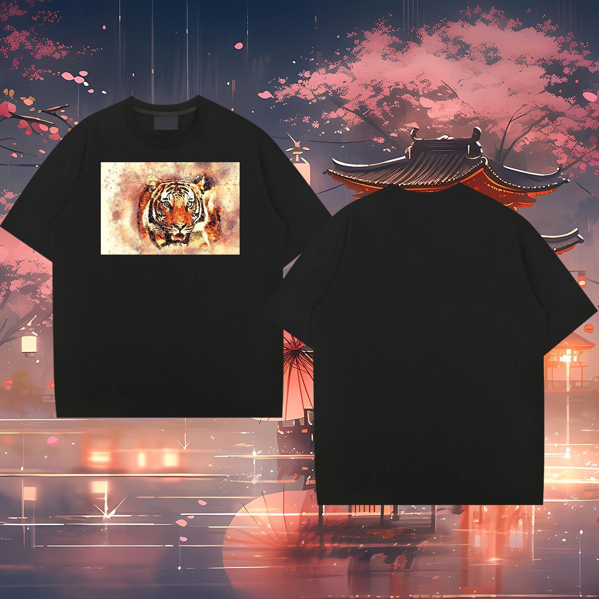 2024 Designer T Shirt For Man 230g Cotton tiger Summer Casual Tee Shirt Breathable Soft Free Shipping Mens Tshirts Custom Big Size