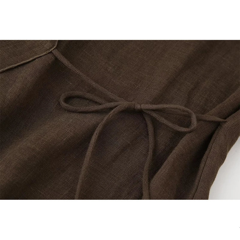 TRAF Lace Up Pajama Style Pants Sets For Women 2 Pieces Fashion Shirts Top Womens Suit Two Piece Set Outfit 240806