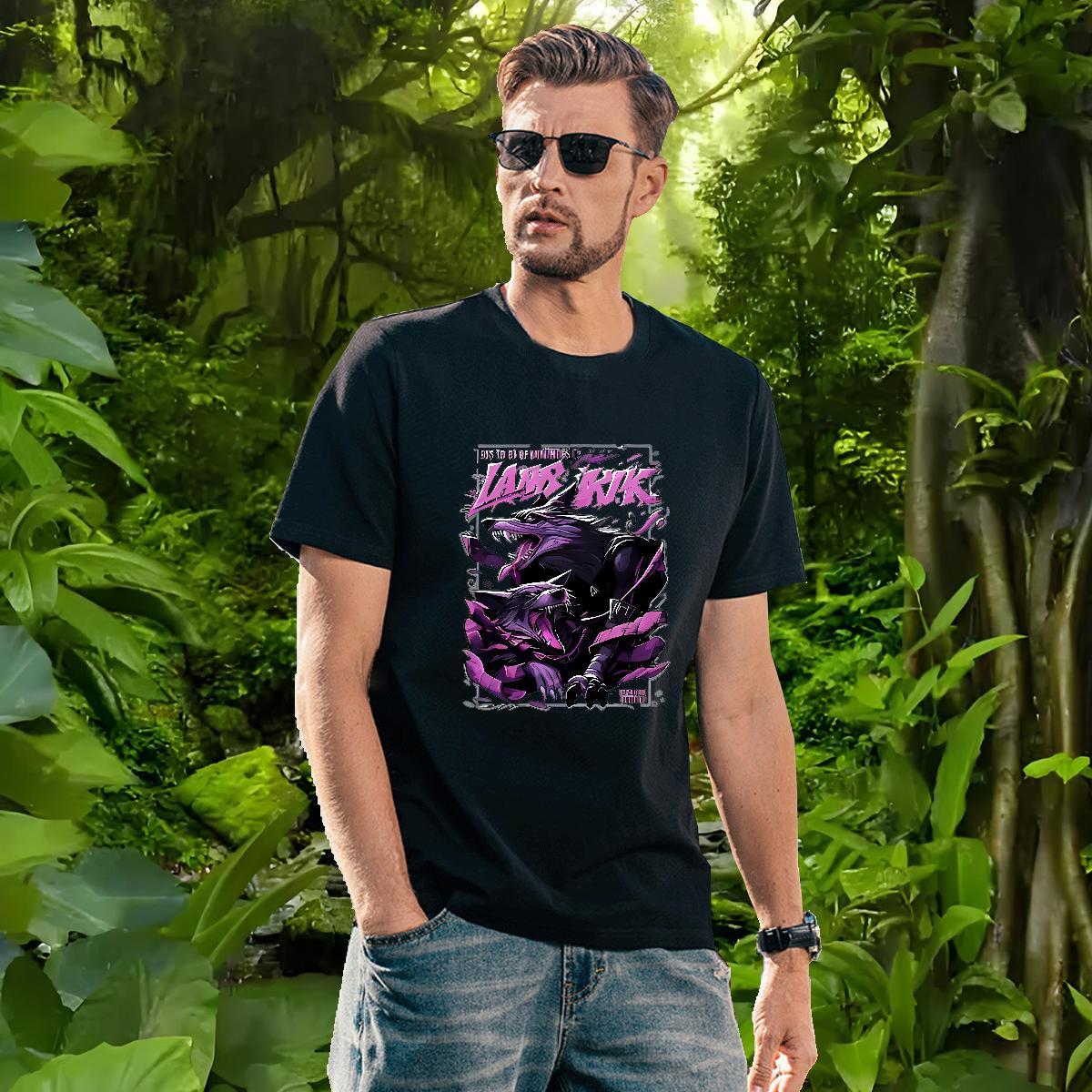 Factory Direct T-Shirts 100% Cotton 230g wolf Daily Outfit Wear Breathable Short Sleeve Wholesale Mens Tshirts Custom Big Size