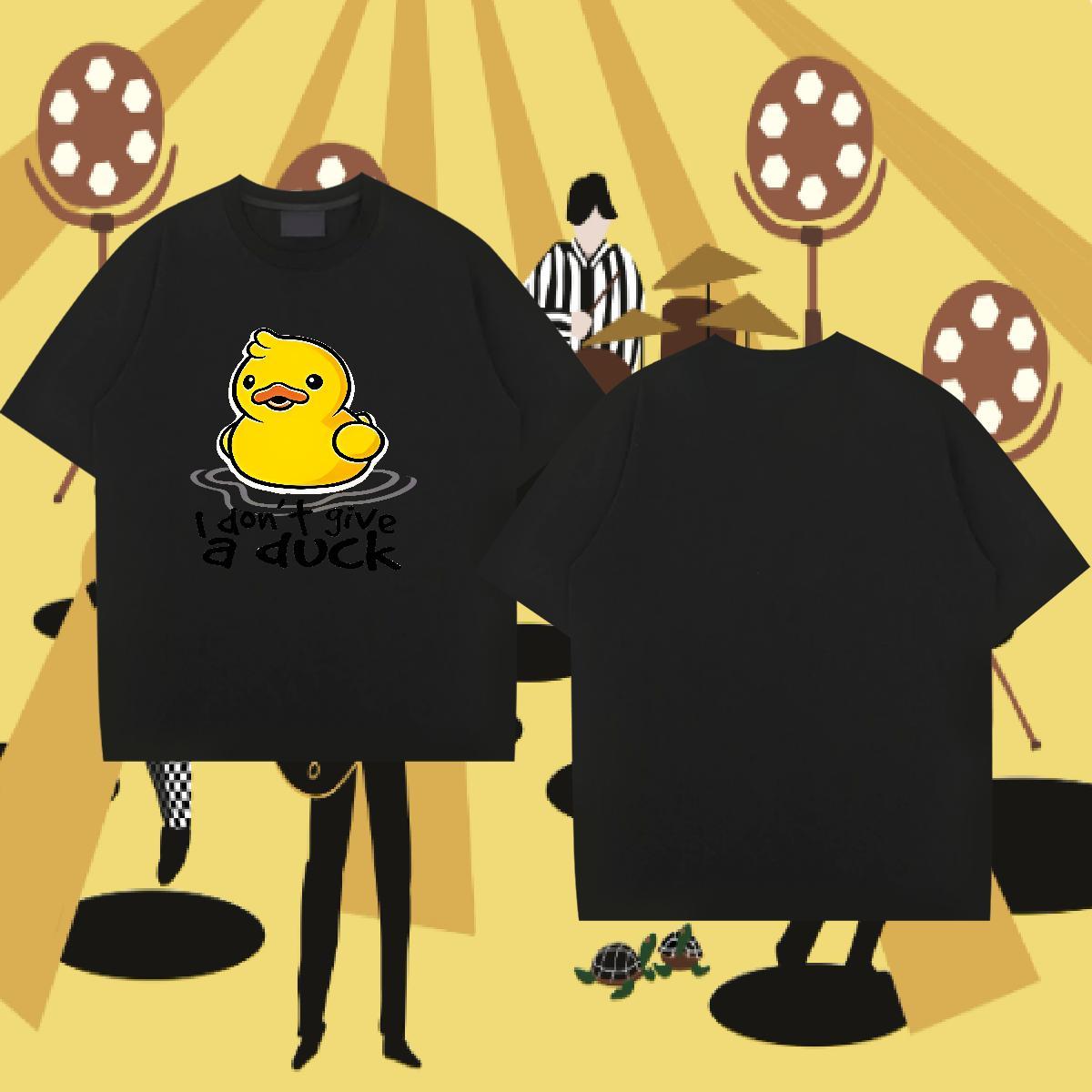 DIY Mens T Shirts 100% Cotton 230g duck Street Tops Tees O-Neck Short Sleeve Loose Men Tees Custom Cartoon