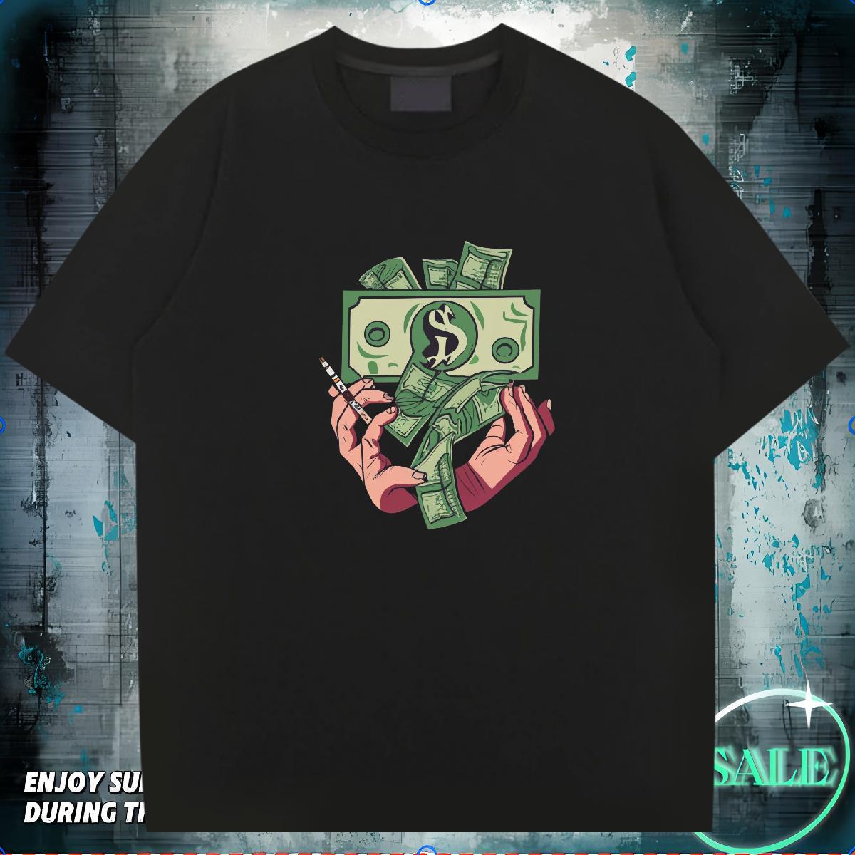 2024 New Mens T Shirts skull Wear 230g Cotton Casual Beach Brand Custom Printing Pure Cotton Couples T Shirts