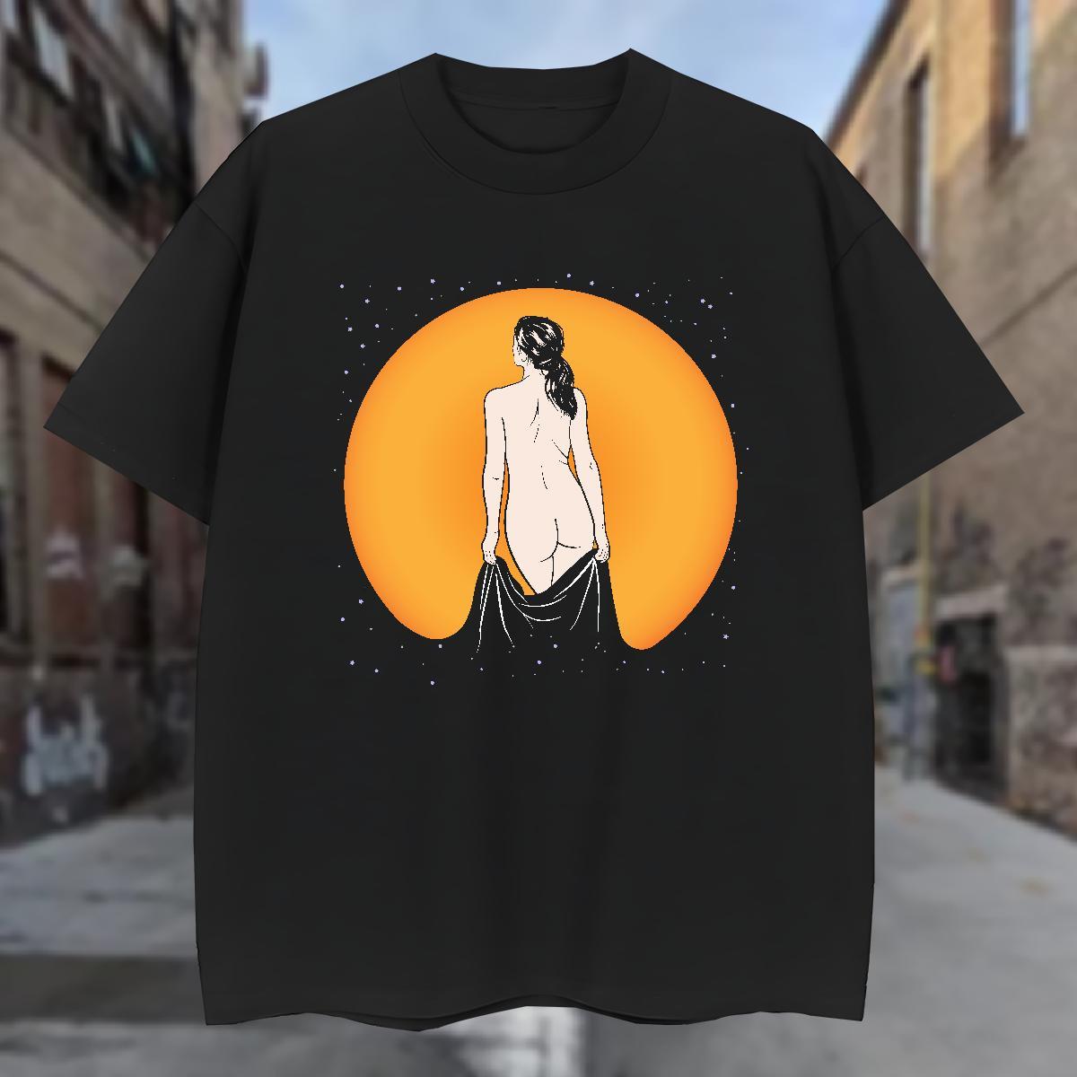 T Shirt For Man 230g 100% Cotton portrait Hip Hop Street O Neck Short Sleeves White Plus Size Men Tops Tees Designer Loose Top Tees