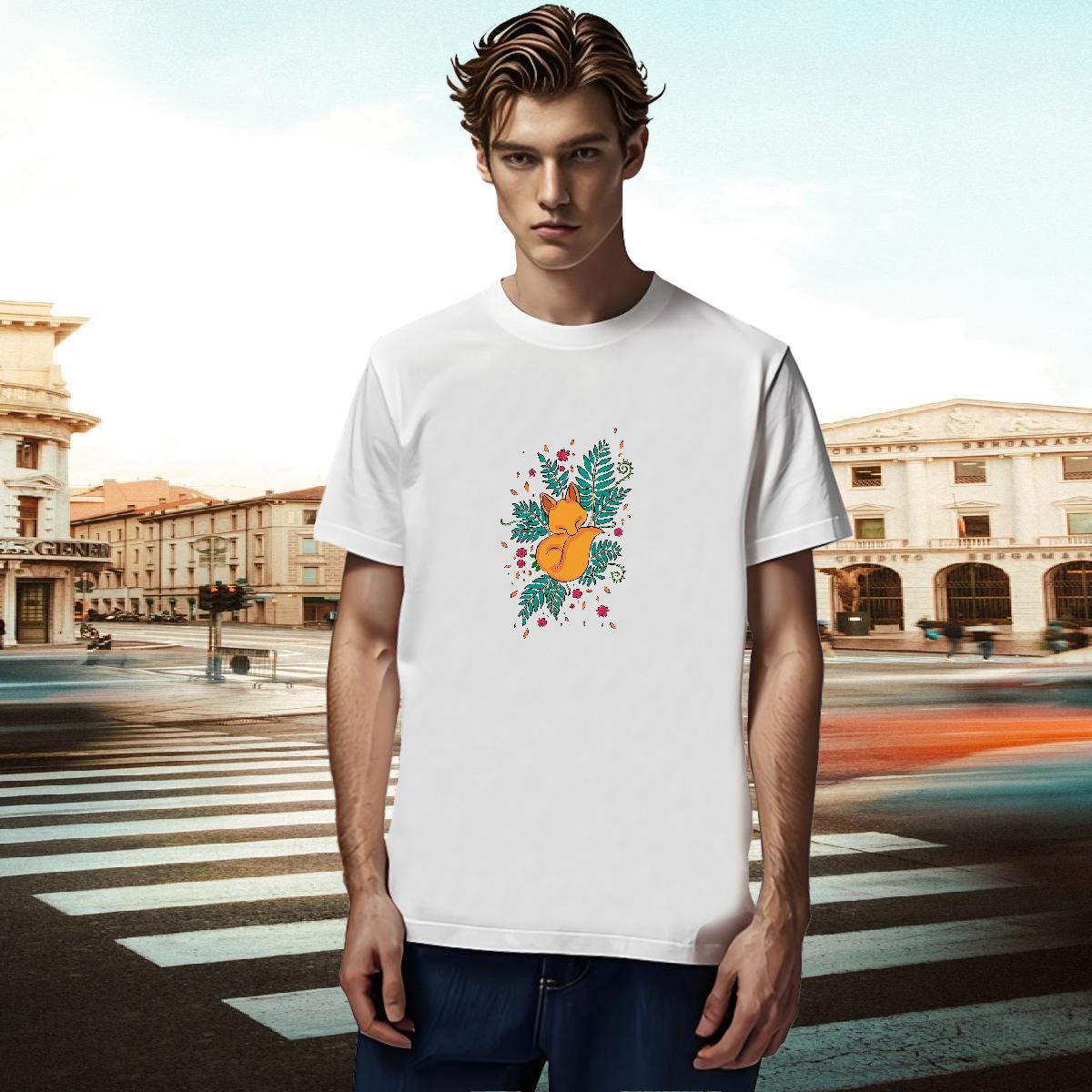 Classic Casual Man T Shirts 230g Cotton fox Hip Hop Street Clothings O-Neck Short Sleeve TOP Quality Tshirt for Man Woman Customized Print
