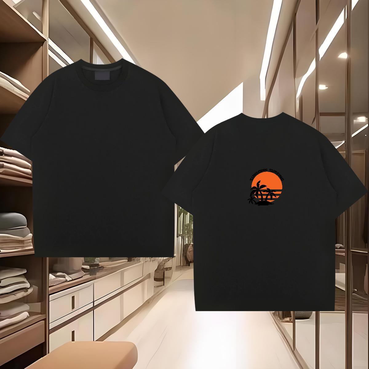 2024 New Mens T Shirts 230g 100% Cotton tree Street Clothes Pure Cotton Free Shipping Mens Tshirts Black White