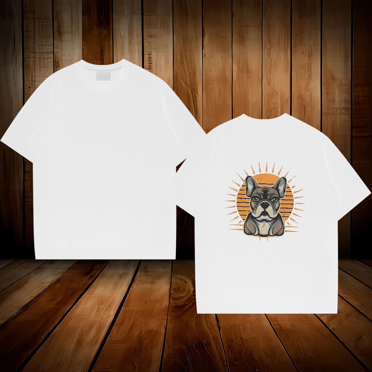 Casual New T Shirts Men 230g Cotton dog Outdoor Clothings Crew Neck Popular Mens Tshirts Custom Anime