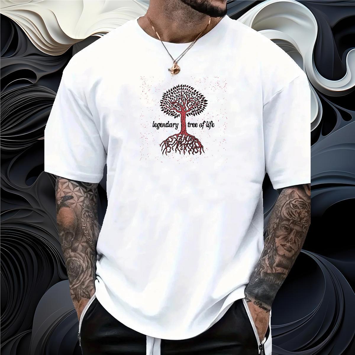 Free Shipping T-Shirts for Men 230g Pure Cotton tree Hip Hop Tshirts Short Sleeve O-Neck Classic Couples T Shirts Custom Print Oversized