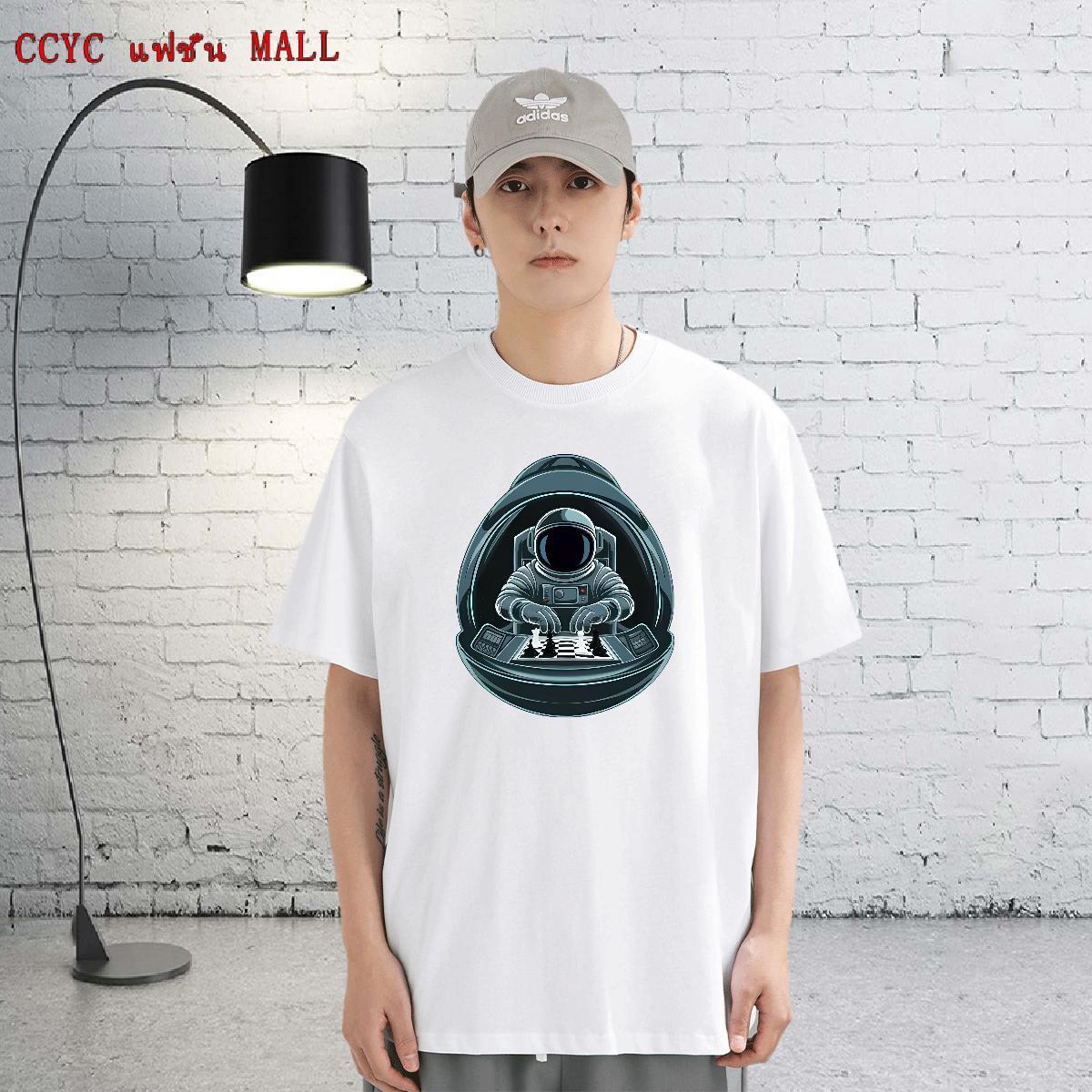 Loose Fit Tshirt for Man Woman 230g Cotton High Street Hip Hop spaceman Customized Pure Cotton Classic T shirt Tshirts