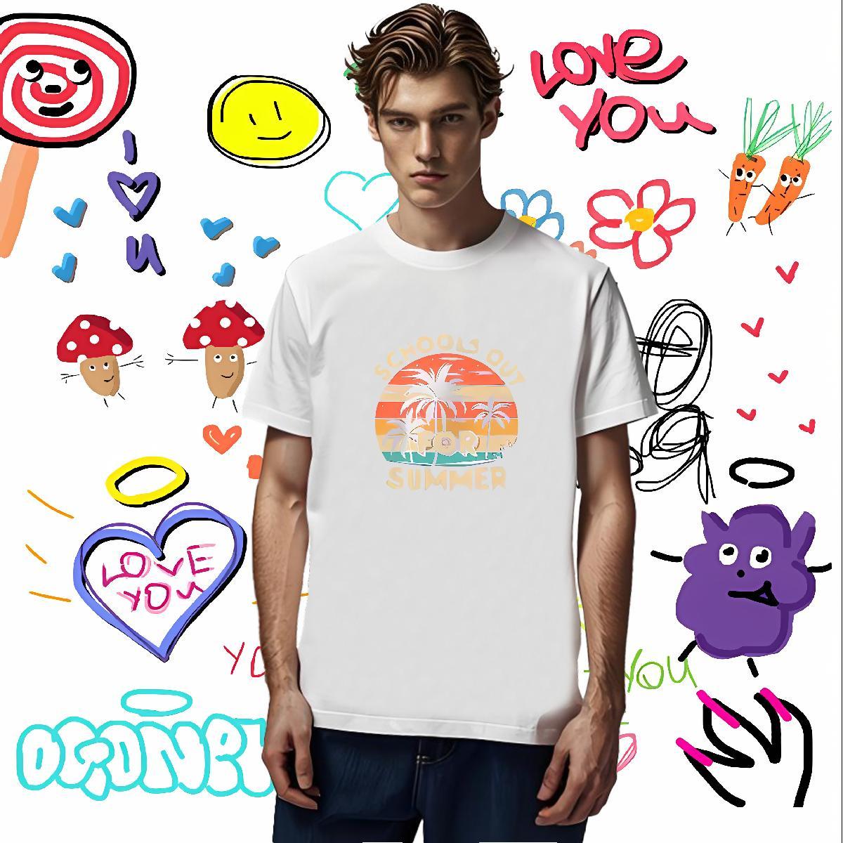 Designer Mens T Shirts 100% Cotton 230g beach Street Casual Clothes Round Neck Short Sleeve Classic Men Tees Customized Print