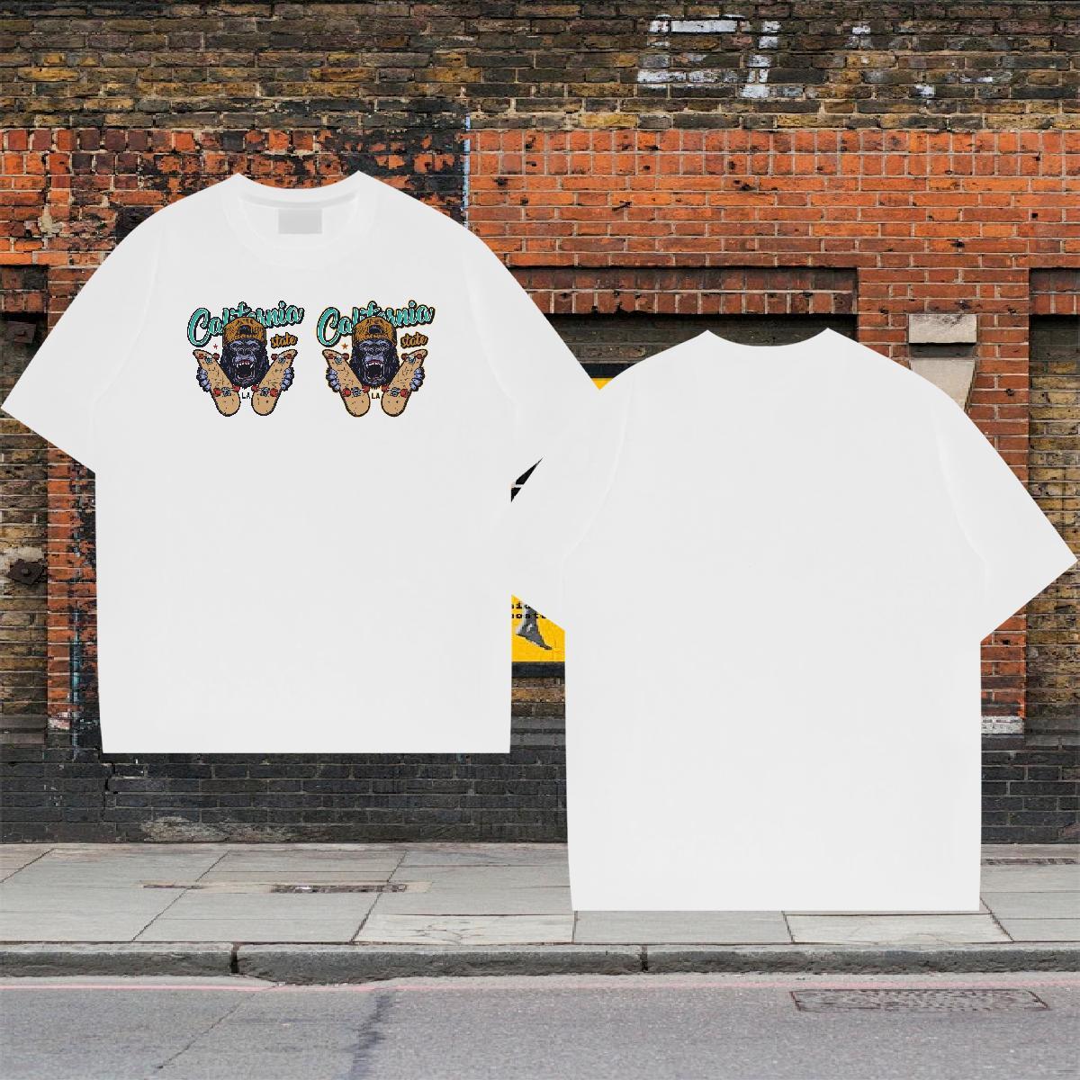 New T Shirts Men 100% Cotton 230g chimpanzee Street Clothes Pure Cotton Soft Couples T Shirts Custom Cartoon