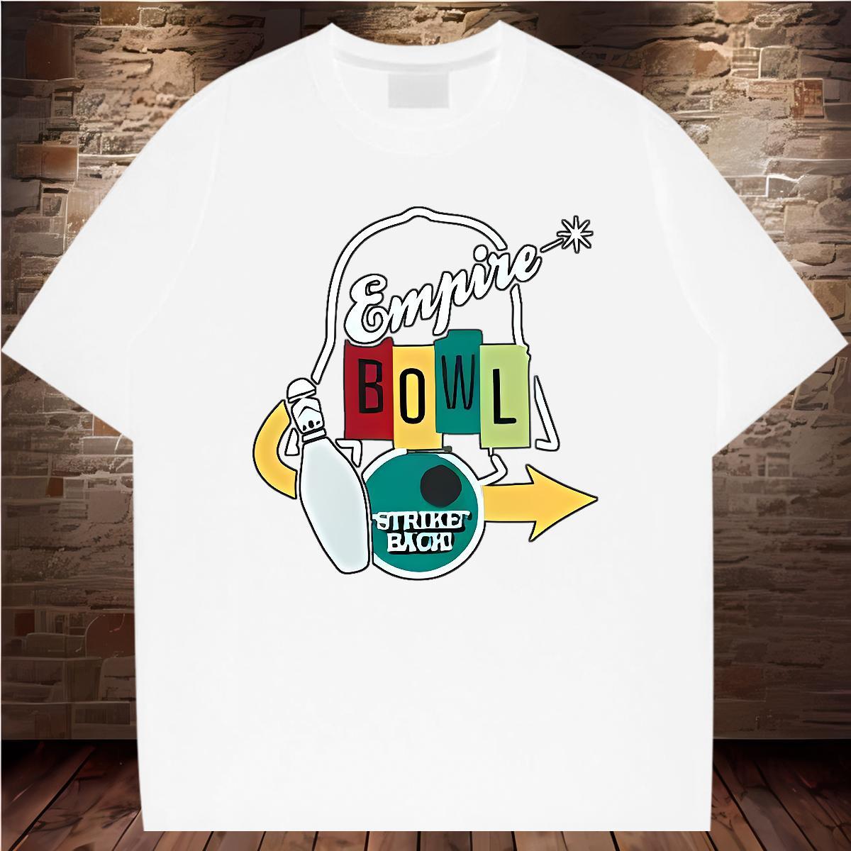 T-Shirts 230g Pure Cotton bowling Sports Casual Breathable Crew Neck DIY Tshirt for Man Woman Fashion Casual Comfortable Wear