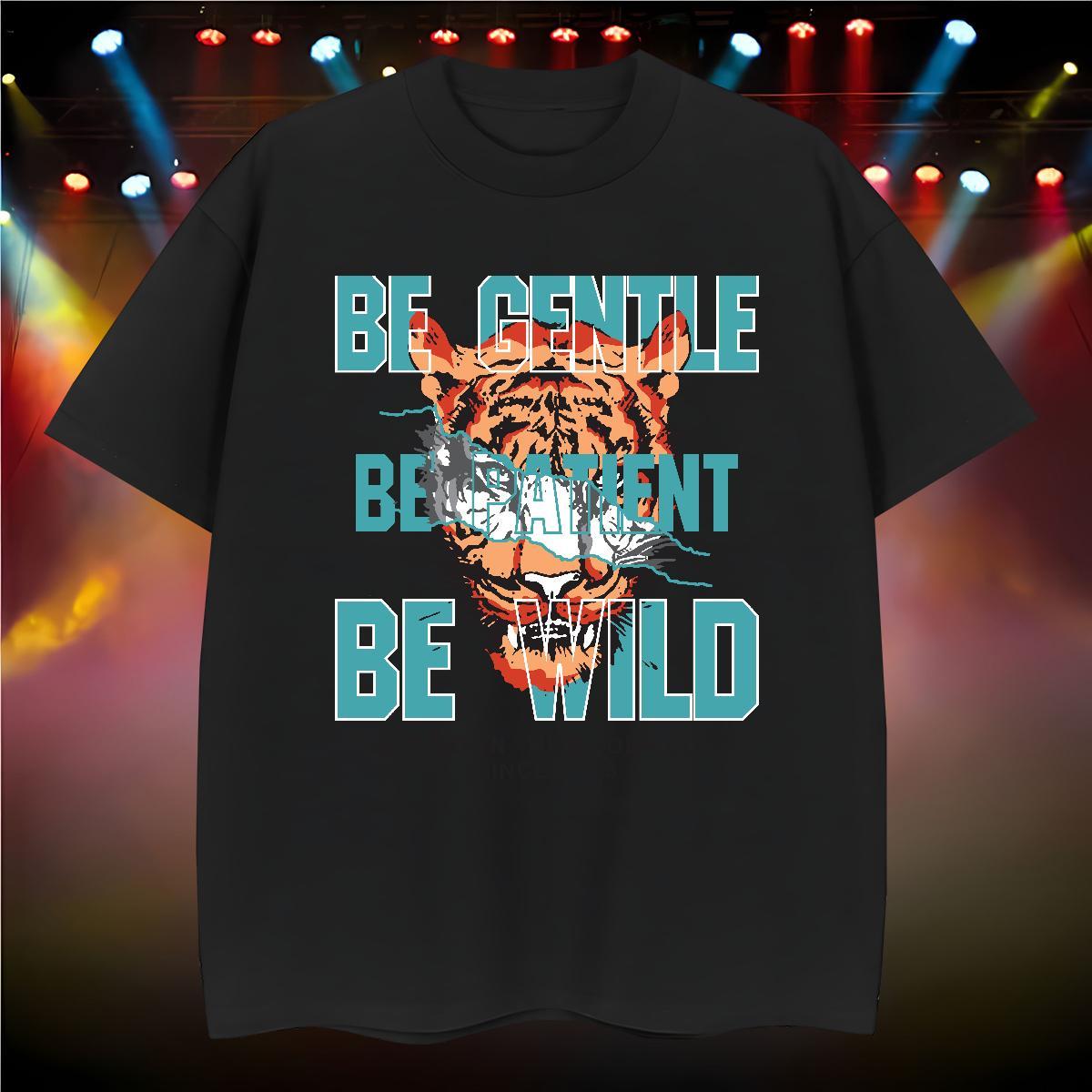 Mens T Shirts 100% Cotton 230g tiger Hip Hop O Neck Short Sleeves Black White Mens Tshirts Custom Brand Top Tees