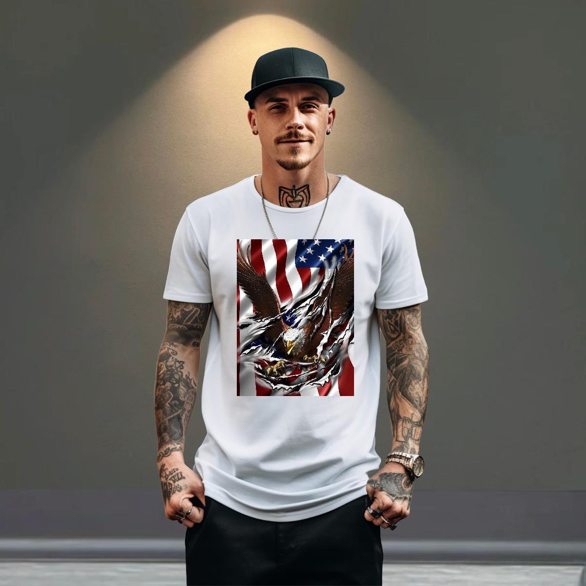 Designer Men Tees 100% Cotton 230g High Street Hip Hop eagle Custom Cartoon Short Sleeve Soft Casual New Mens T Shirts Tshirts
