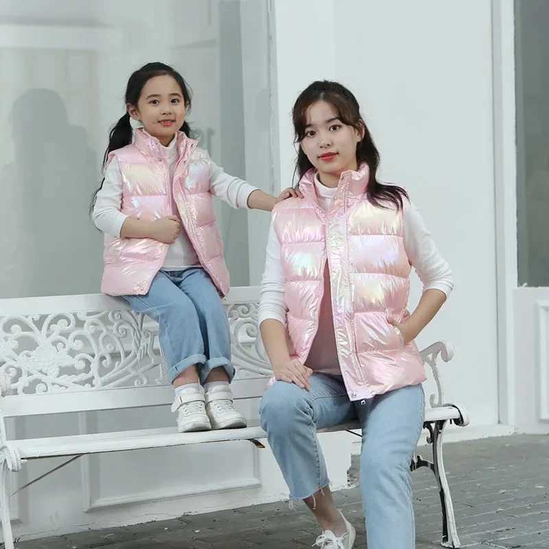 Childrens down cotton vest autumn and winter warm jacket for boys and girls childrens jacket 2-12 years thick jacketW240724
