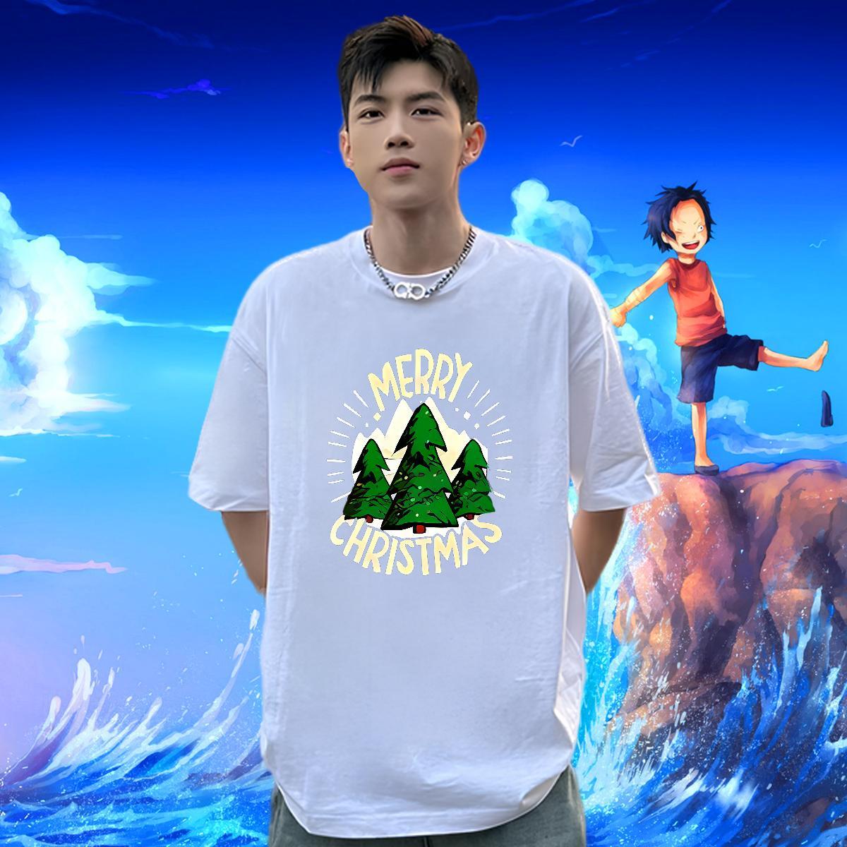 Designer Fashion T Shirts Men 230g Cotton tree Street wear Hip Hop Tees Shirts Breathable Crew Neck Loose Men Tops Tees Custom Anime